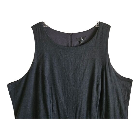 JASON WU Women's Plus 22 22W Dress Black White Embroidered Palms Linen Blend - Picture 2 of 8